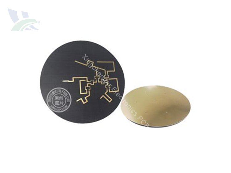Choosing the Right Material for Your RF PCB Designs 6 RF PCB material selection featuring a bare high-frequency PCB with precision microstrip transmission lines.