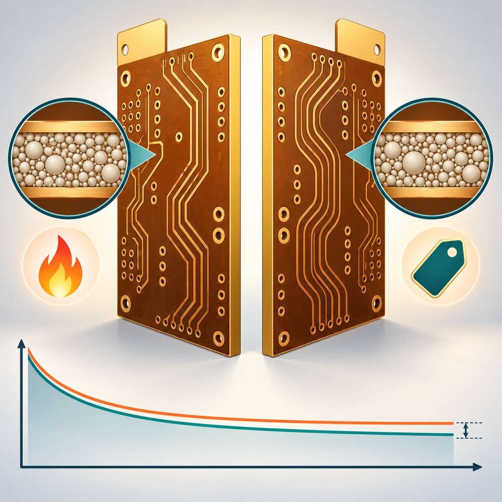 Two high-dielectric RT/duroid laminates compared back to back with heat and cost markers over their loss curves