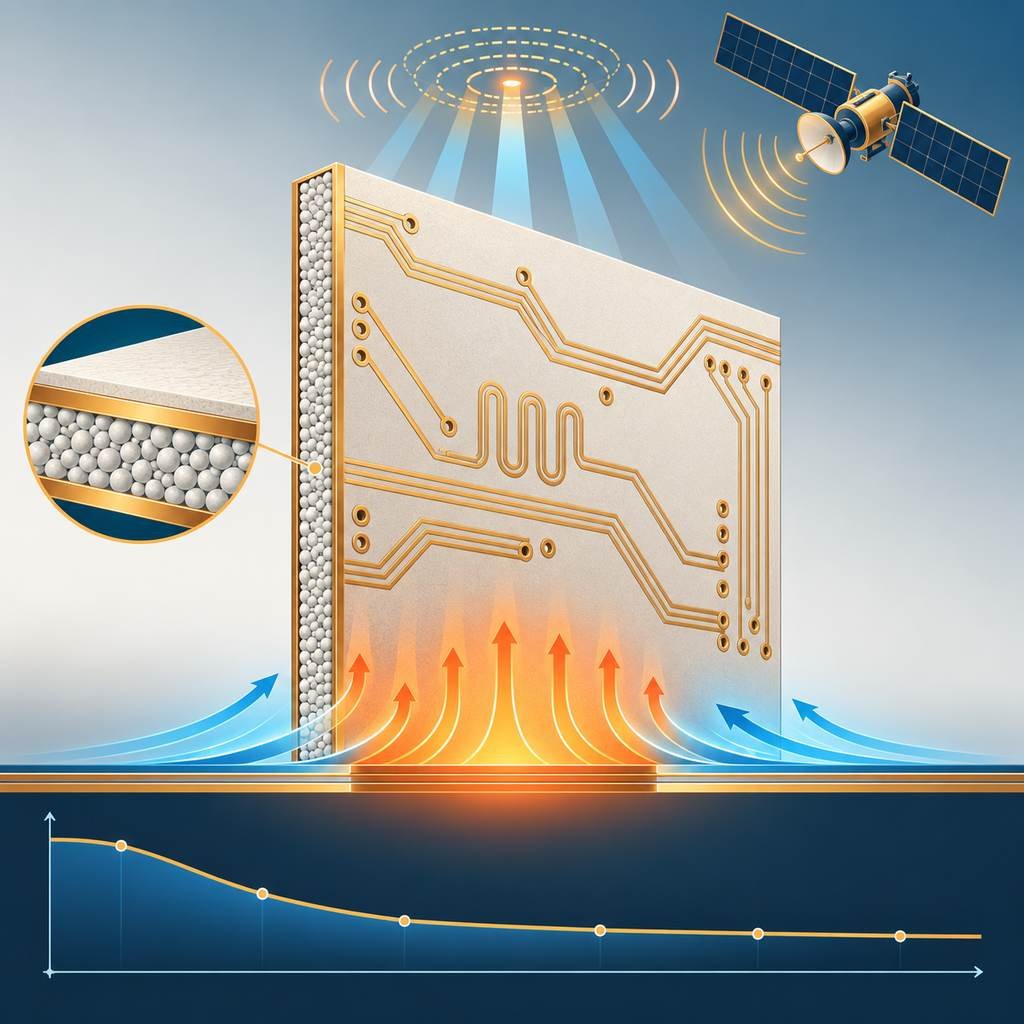 Rogers AD1000 high-frequency laminate panel with a flat low-loss curve, heat dissipation and a millimetre-wave radiating array