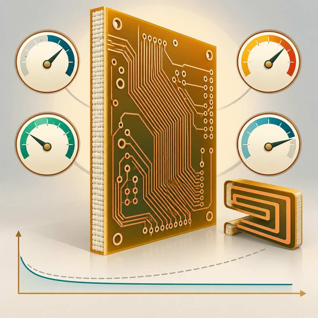 RO3210 hydrocarbon laminate panel with four gauges, a compact folded antenna and a flat low-loss curve
