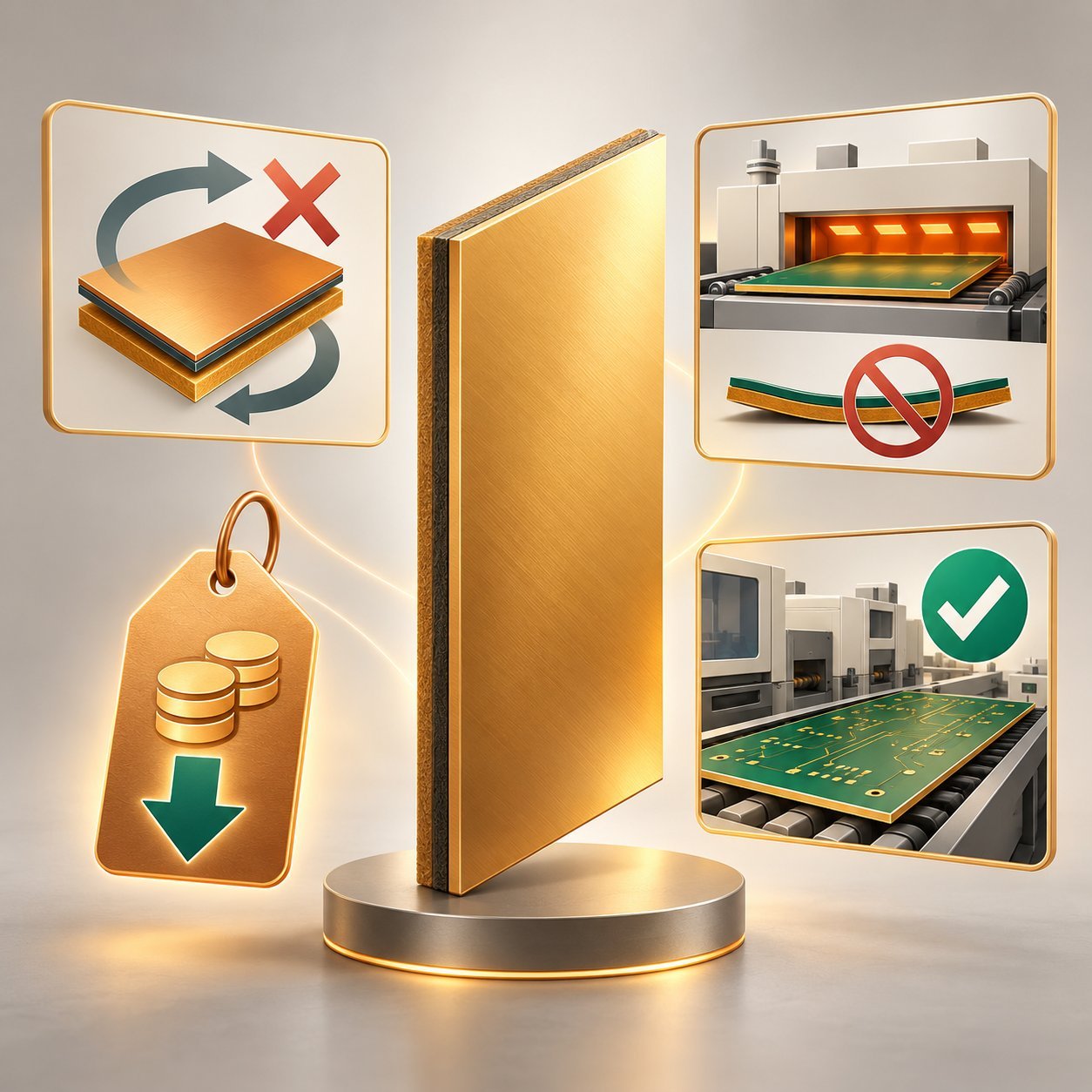 ENIG Rogers RO4003C high-frequency PCB with ENIG finish: cost savings in reflow, warpage margin and process steps