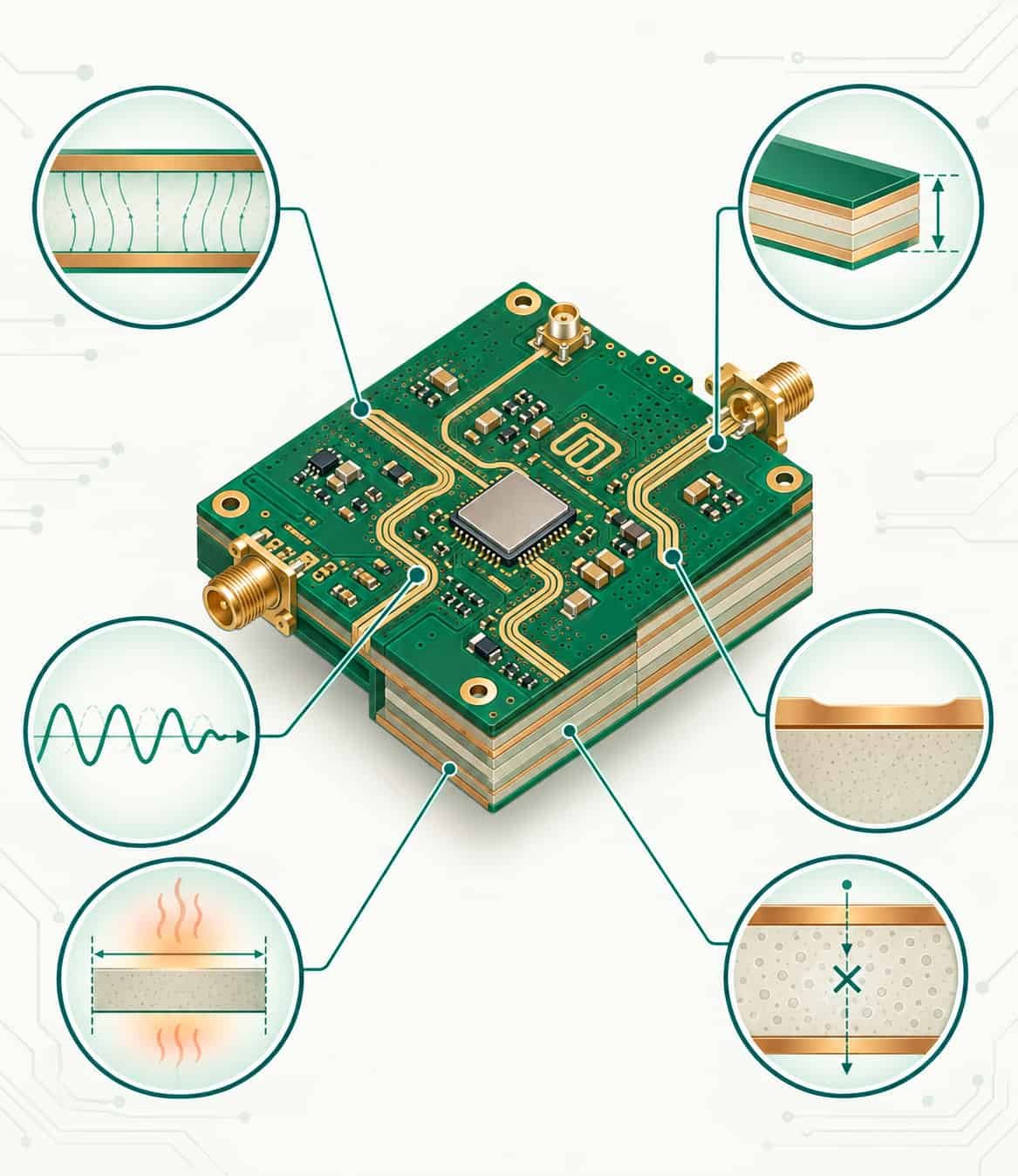 6 Tips for Selecting RF and Microwave PCB Materials 1 6 best practices for selecting RF and microwave PCB materials, including low Dk, low Df, low CTE, thin substrates, low-profile copper foil, and high volume resistivity